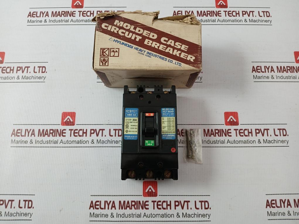 3-pole Molded Case Circuit Breaker 660V 30A Hyundai Hbe-53
