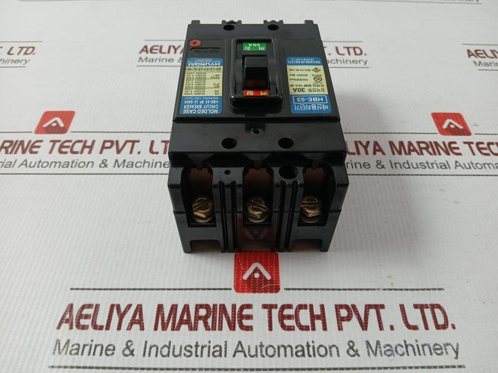 3-pole Molded Case Circuit Breaker 660V 30A Hyundai Hbe-53