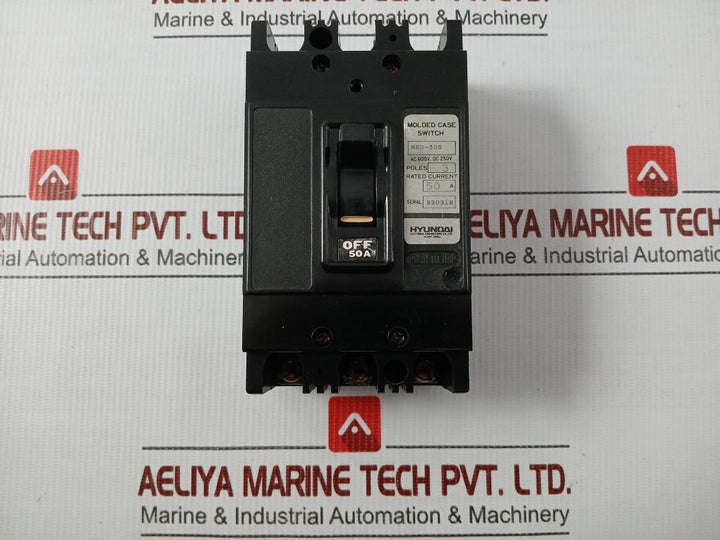 3-pole Molded Case Circuit Breaker Ac 600V, Dc 250V Hyundai Hbd-50S
