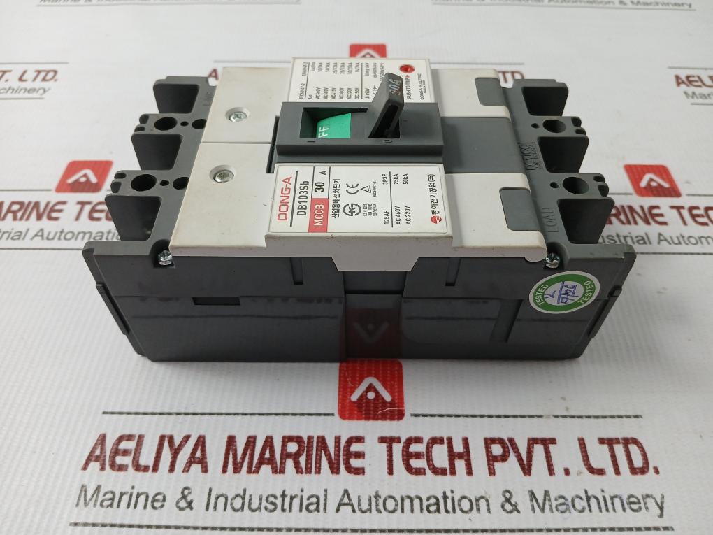 3-pole Molded Case Circuit Breaker Devico Db103Sb Dong-a Electric 30A 690V