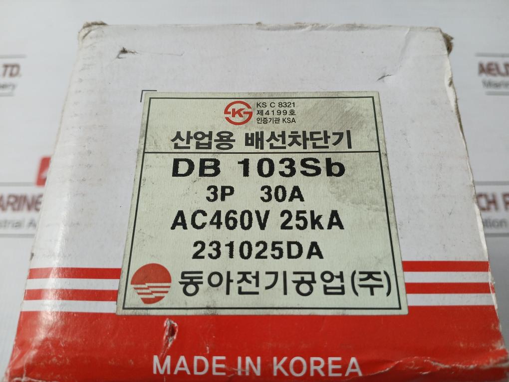 3-pole Molded Case Circuit Breaker Devico Db103Sb Dong-a Electric 30A 690V