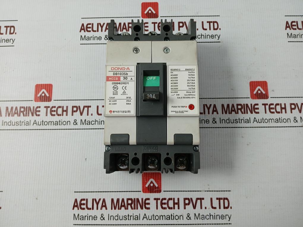 3-pole Molded Case Circuit Breaker Devico Db103Sb Dong-a Electric 30A 690V