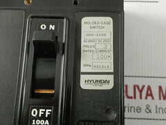 3-pole Molded Case Switch Hsd-100S 100A Hyundai Ac600V Dc250V 100A