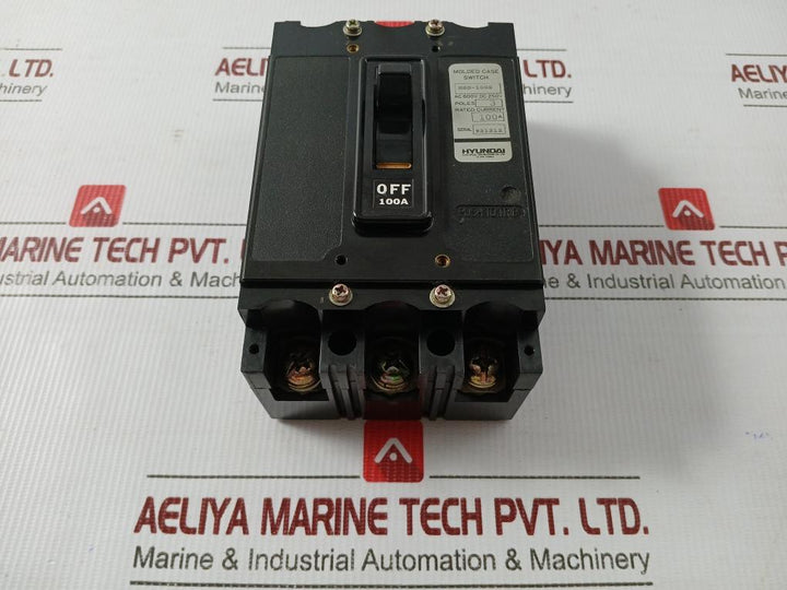 3-pole Molded Case Switch Hsd-100S 100A Hyundai Ac600V Dc250V 100A