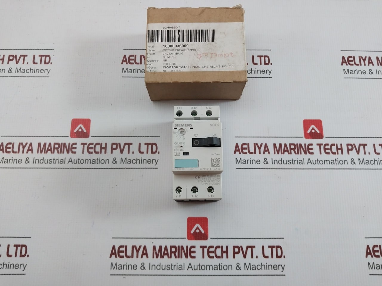 3-pole Motor Protection Circuit Breaker 3Rv1011-1Ba10 Siemens