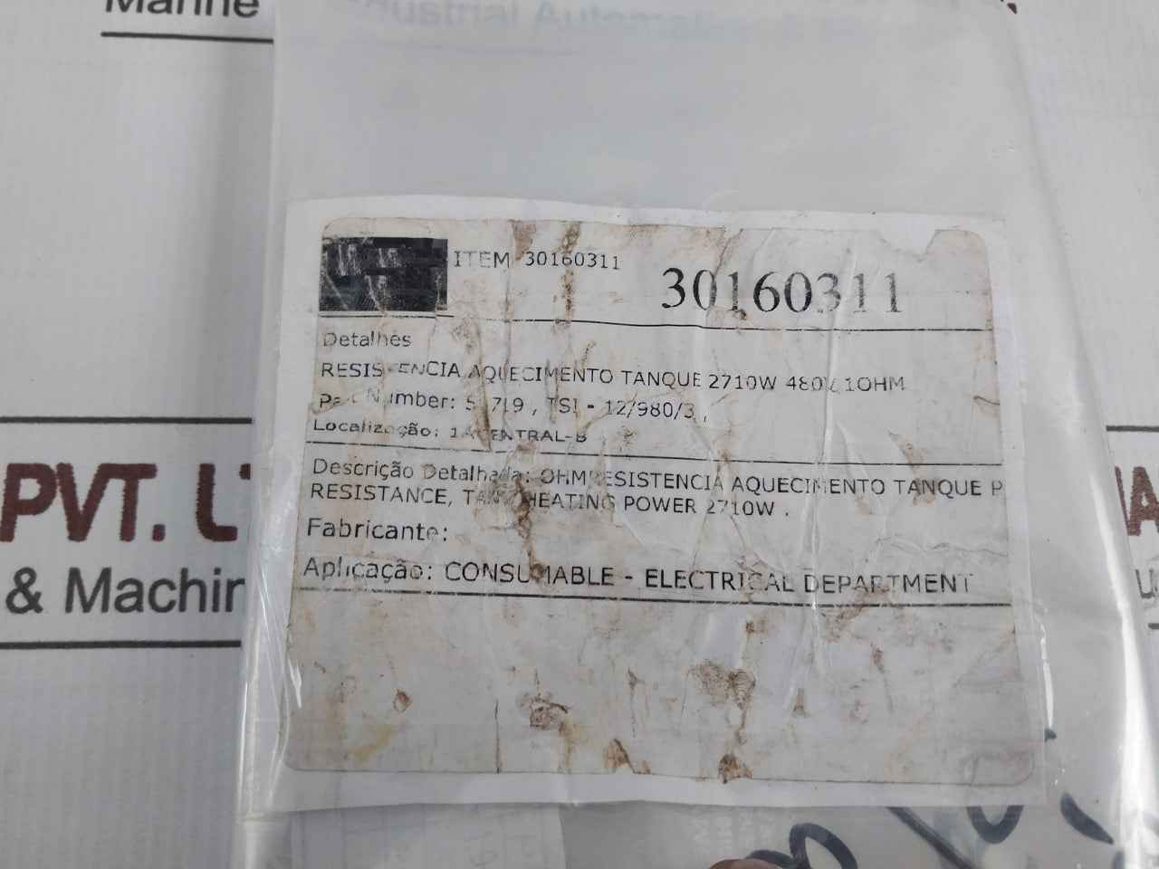 30160311 Tank Heating Resistance Tsi-12/980/3