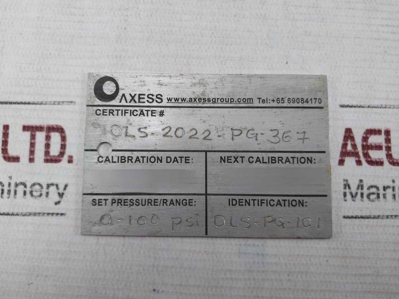 30296425 Pressure Gauge 0-100 Psi 0-7 Bar