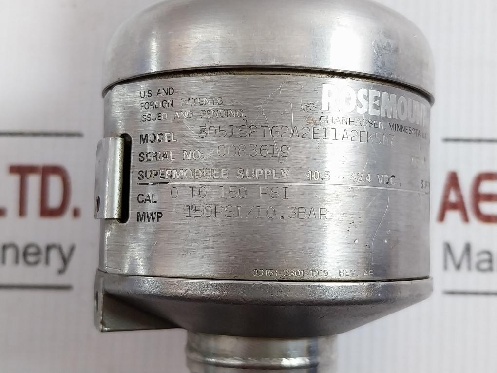 3051S2Tg2A2E11A2Ek5M7 Rosemount Pressure Transmitter 10.5-42.4 Vdc