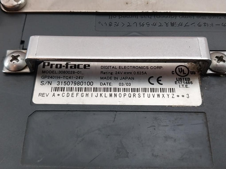 3080028-01 Hmi Interface Display Panel Pro-face 24V 0.625A