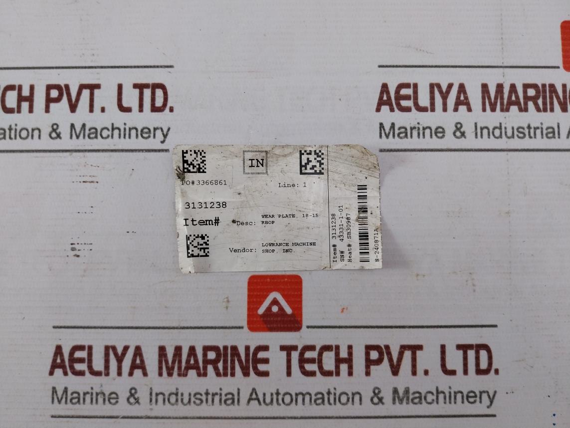 3131238 Wear Plate Rev A3 30071266 18-15 Rbop