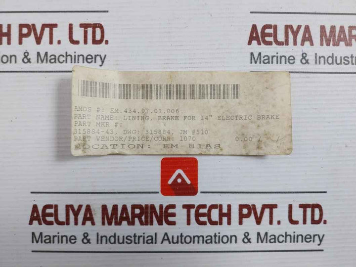 315884-43 Lining Brake