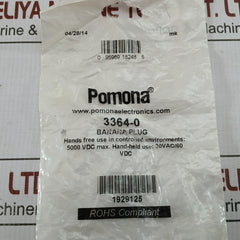 3364-0 Banana Plug Test Connector 30Vac/60Vdc Pomona