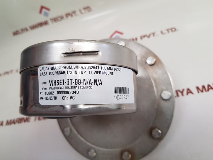 Wika En 837-3 Pressure Gauge 0 To 100 Mbar