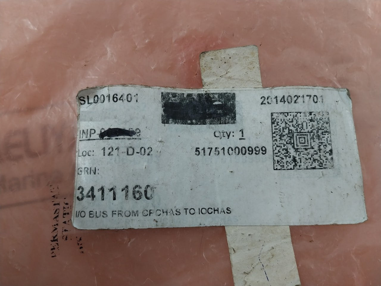 3411160 I/O Bus From Cpchas To Iochas Frc Cable Sl0016401