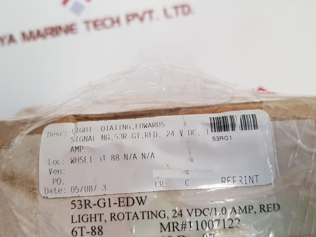 Edwards 53R-g1 Adapabeacon Rotating Light Red 24Vdc 1.0 Amp 6T-88