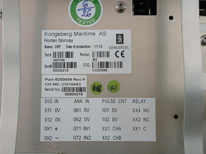 343166 Crp Control Room Panel Kongsberg Maritime 5V