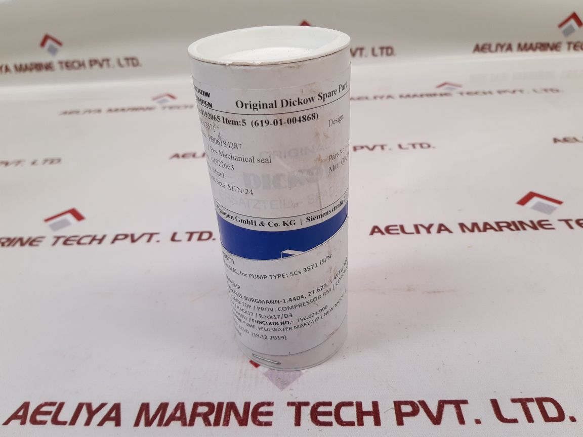 Dickow pumpen scs 3571 mecanical seal for pump - Aeliya Marine Tech