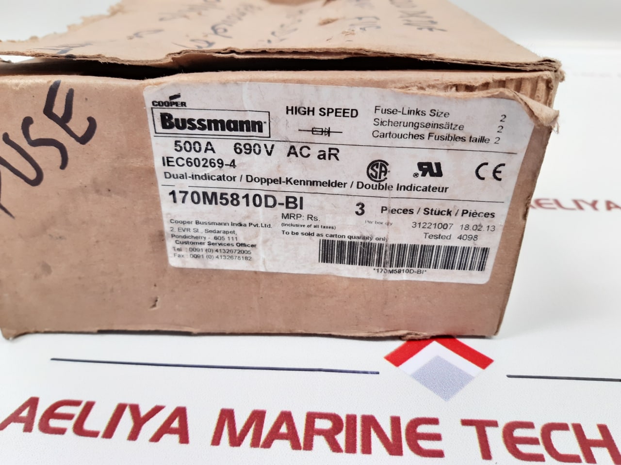 Cooper Bussmann 170M5810 Semiconductor Fuse - Aeliya Marine Tech