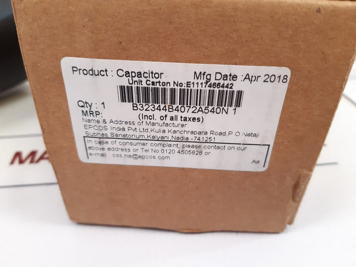 Epcos B32344b4072A540 Phicap Normal Duty capacitor - Aeliya Marine Tech