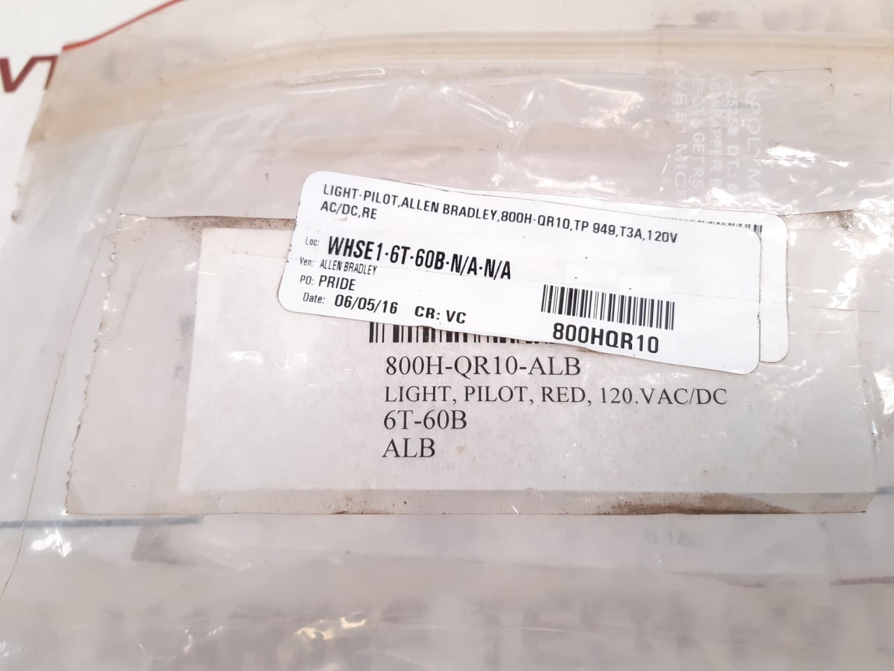 Allen Bradley 800H-qr10 Red Pilot Light 120V Ac/Dc - Aeliya Marine Tech