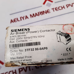 Siemens 3Tf32 00-0A Power Contactor 110-132 V