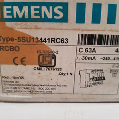 Siemens C63 Circuit Breaker 5Su1 344-1 Rc63