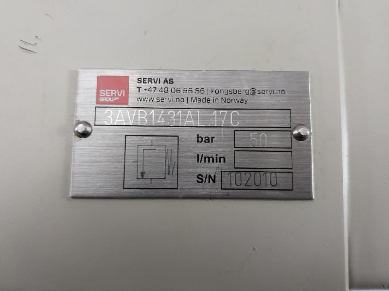 3Avb1431Al.17C Hydraulic Counter Balance Valve 50 Bar Kongsberg