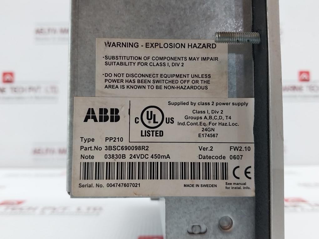 3Bsc690098R2 Hmi Operator Panel Abb 24Vdc