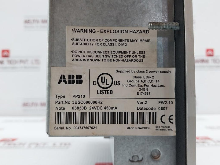 3Bsc690098R2 Hmi Operator Panel Abb 24Vdc