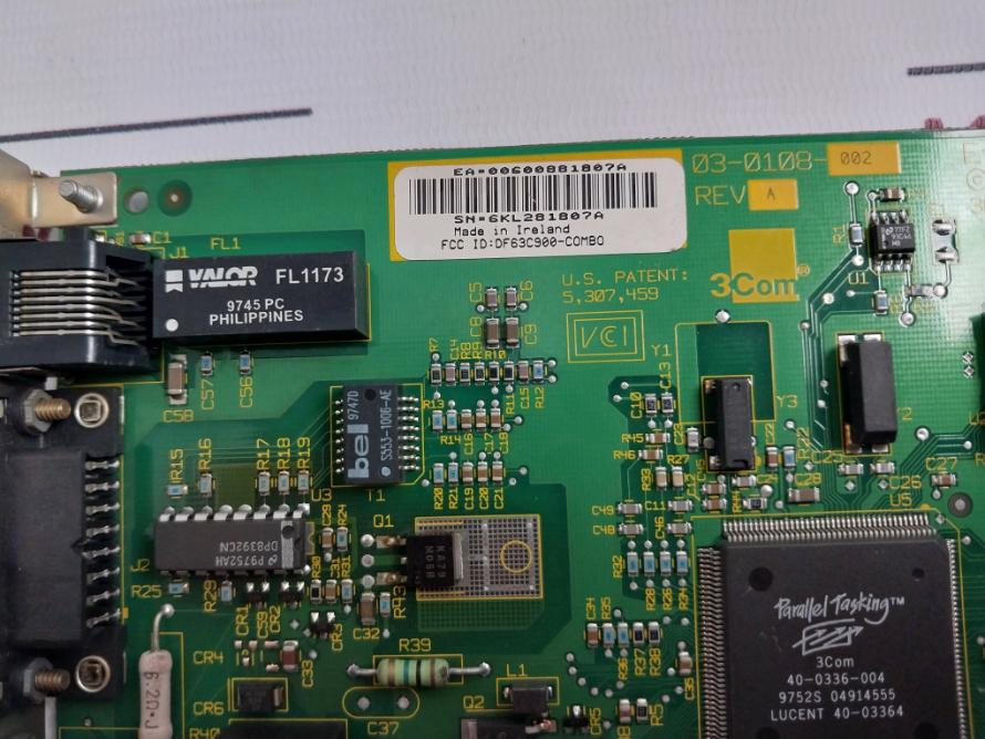 3Com 03-0108-002 Network Interface Card Rev A