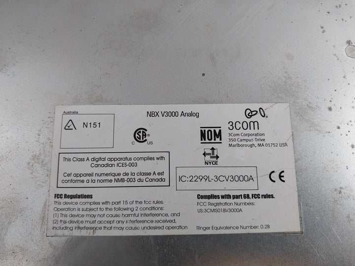 3Com 3C10600A Ip Phone System Platform 50/60Hz