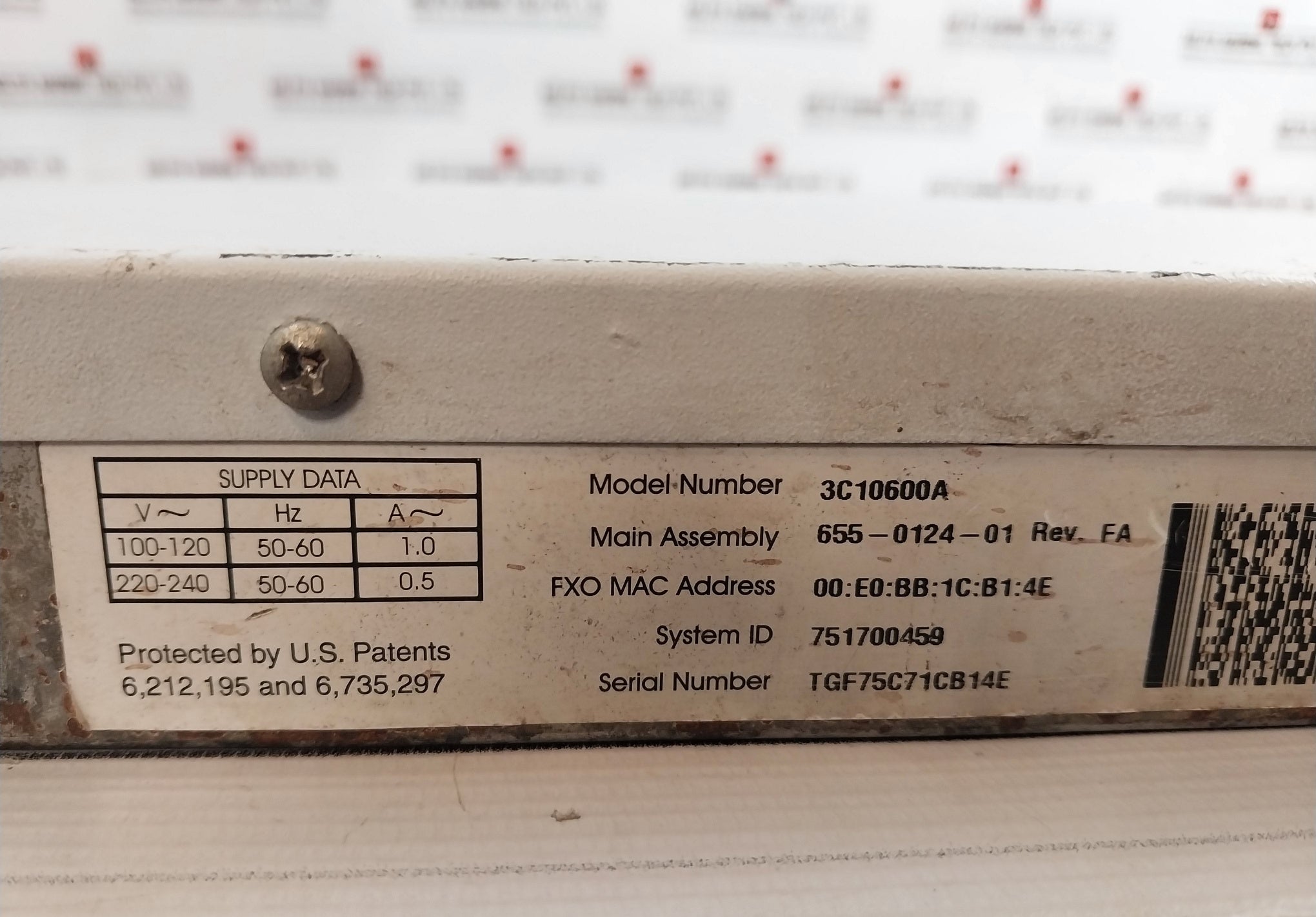 3Com 3C10600A Ip Phone System Platform 50/60Hz