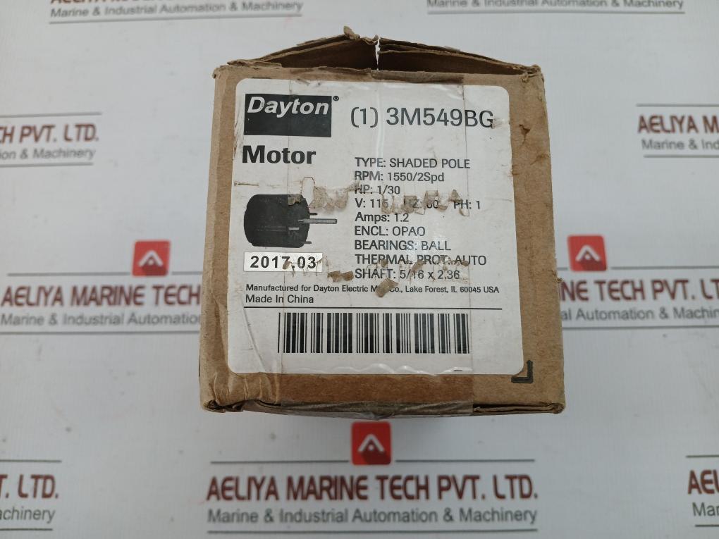 3M549Bg Air Over Motor 1/30Hp, 1550Rpm 2-speed Dayton
