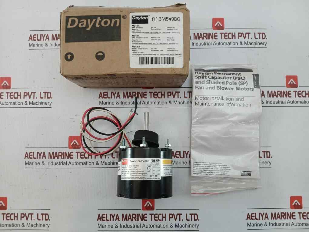 3M549Bg Air Over Motor 1/30Hp, 1550Rpm 2-speed Dayton