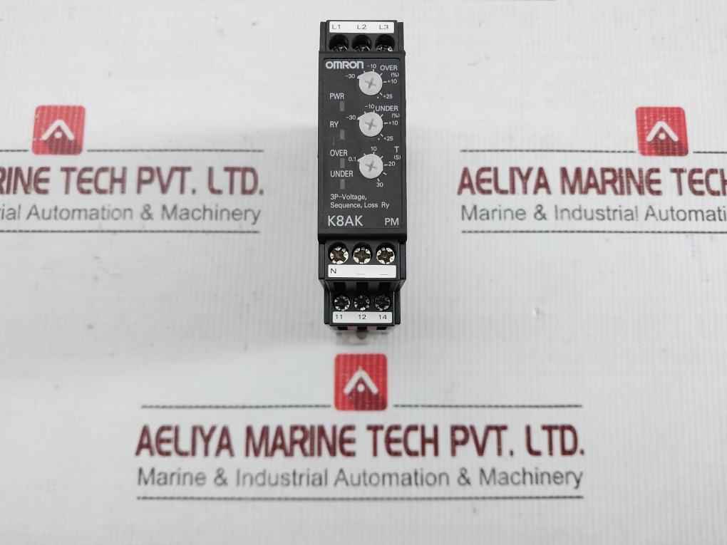 3P Monitoring Relay 200-240Vac 4.4Va 50/60Hz Omron K8Ak-pm1