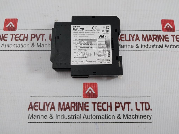 3P Monitoring Relay 200-240Vac 4.4Va 50/60Hz Omron K8Ak-pm1