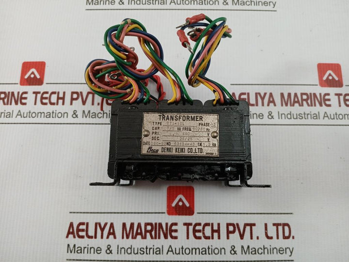 3 Phase Transformer Tta-10L Denki Keiki 63134-43 7/1 Va 440V 50/60Hz