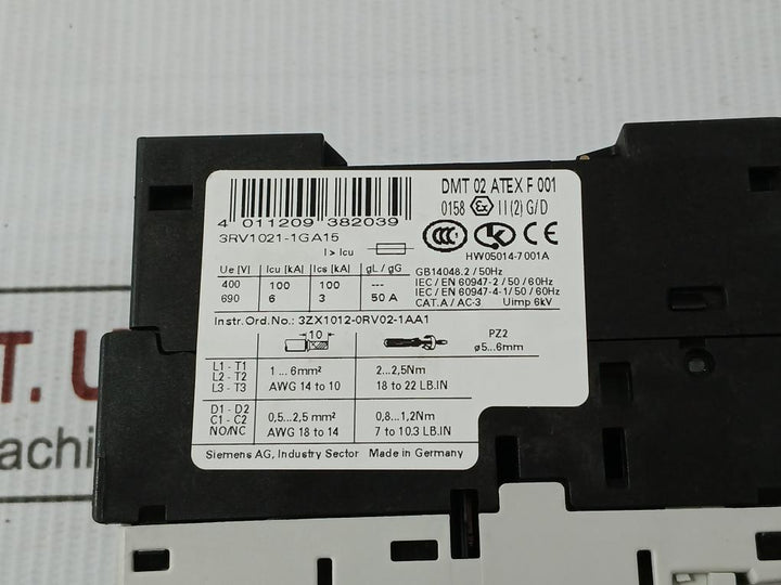 3Rv1021-1Ga15 Molded-case Circuit Breaker Siemens 600V