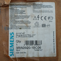3Rw2920-1Bc06 Spare Control Unit 500-690V Siemens 40˚C-55˚C