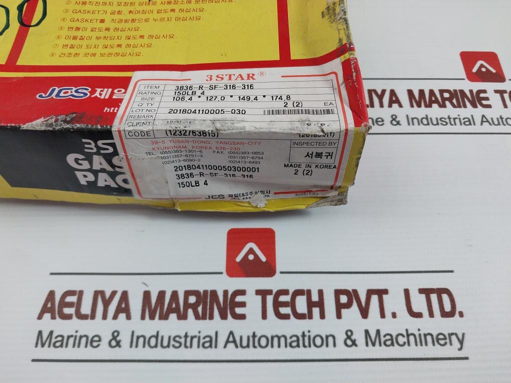 3 Star 316/F.G 316 Asme B16. 20 4-150 Spiral Wound Gasket