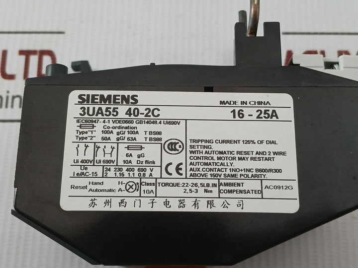 3Ua55 40-2C Siemens 690V Thermal Overload Relay