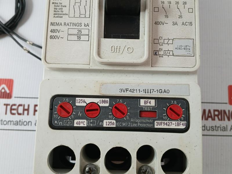 3Vf4211-1Bf47-1Ga0 Siemens 400V Three & Four-pole Moulded-case Circuit-breaker