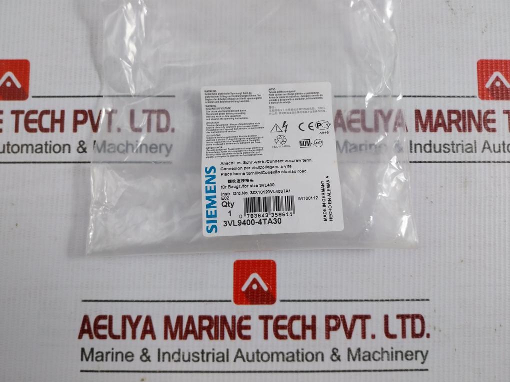 3Vl4740-3Se36-0Aa0 Siemens Molded Case Circuit Breaker 50/60 Hz