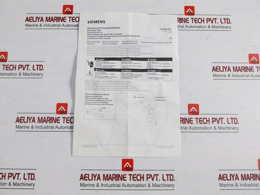 3Vl4740-3Se36-0Aa0 Siemens Molded Case Circuit Breaker 50/60 Hz
