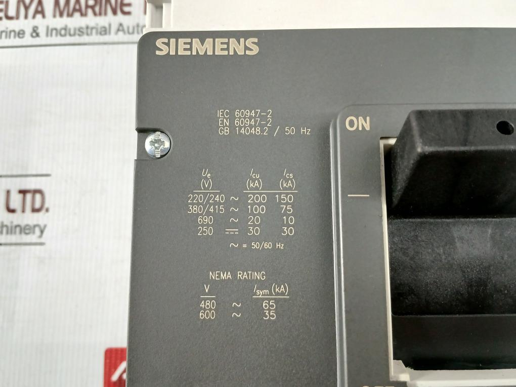 3Vl5763-3Dc36-0Ae1 Molded Case Circuit Breaker 50˚C 100Ka/415V~ Siemens