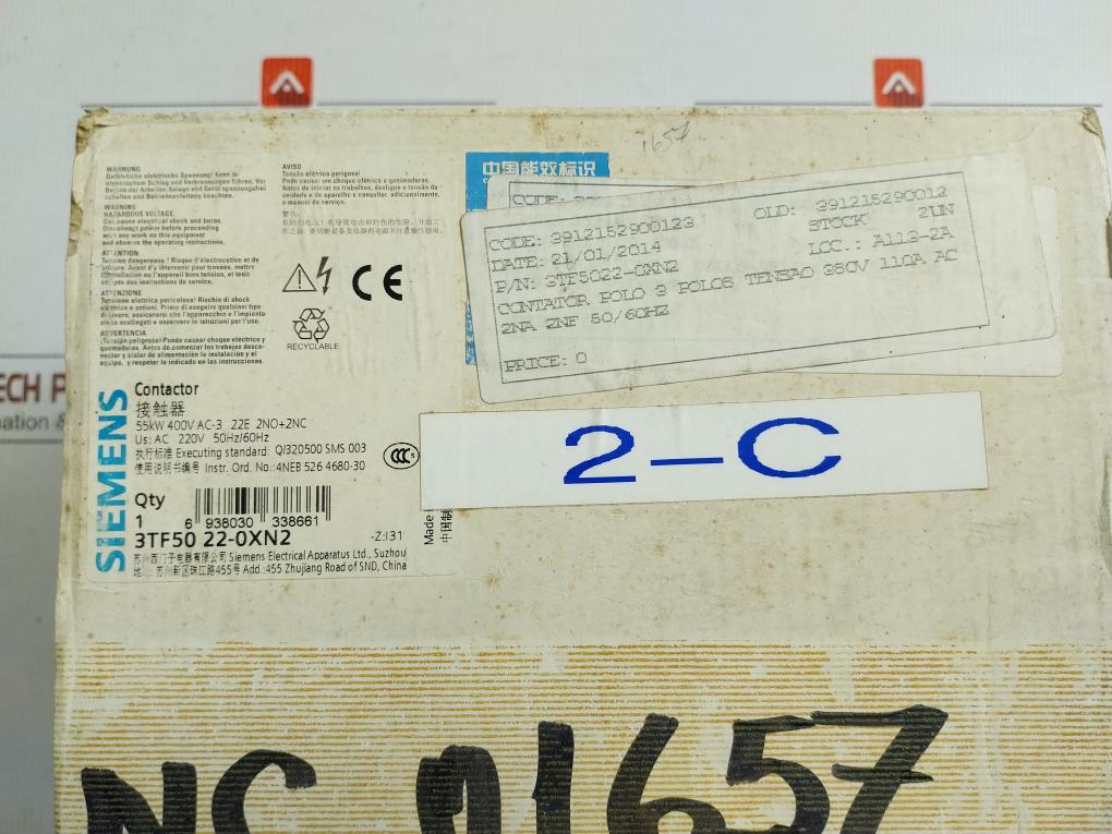 3p-Ac-Contactor-4neb-526-4680-30-By-Siemens-3tf50-22-0xn2-Ac220v-50-60hz-4