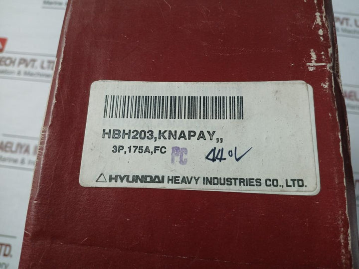 3P Molded Case Circuit Breaker 175A Ac600V 22Ka Hyundai Hbh-203