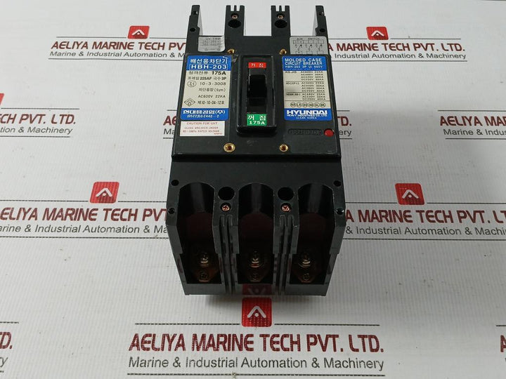 3P Molded Case Circuit Breaker 175A Ac600V 22Ka Hyundai Hbh-203