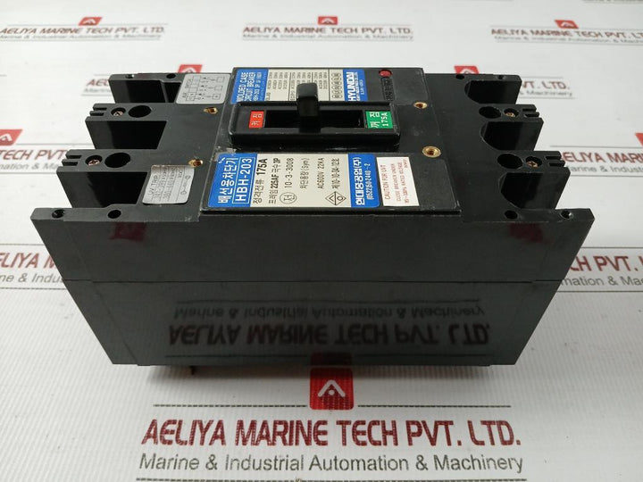 3P Molded Case Circuit Breaker 175A Ac600V 22Ka Hyundai Hbh-203