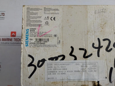 3tf50-22-0xn2-3-Pole-Power-Contactor-Ac220v-50-60hz-3ty7561-1aa00-By-Siemens-3